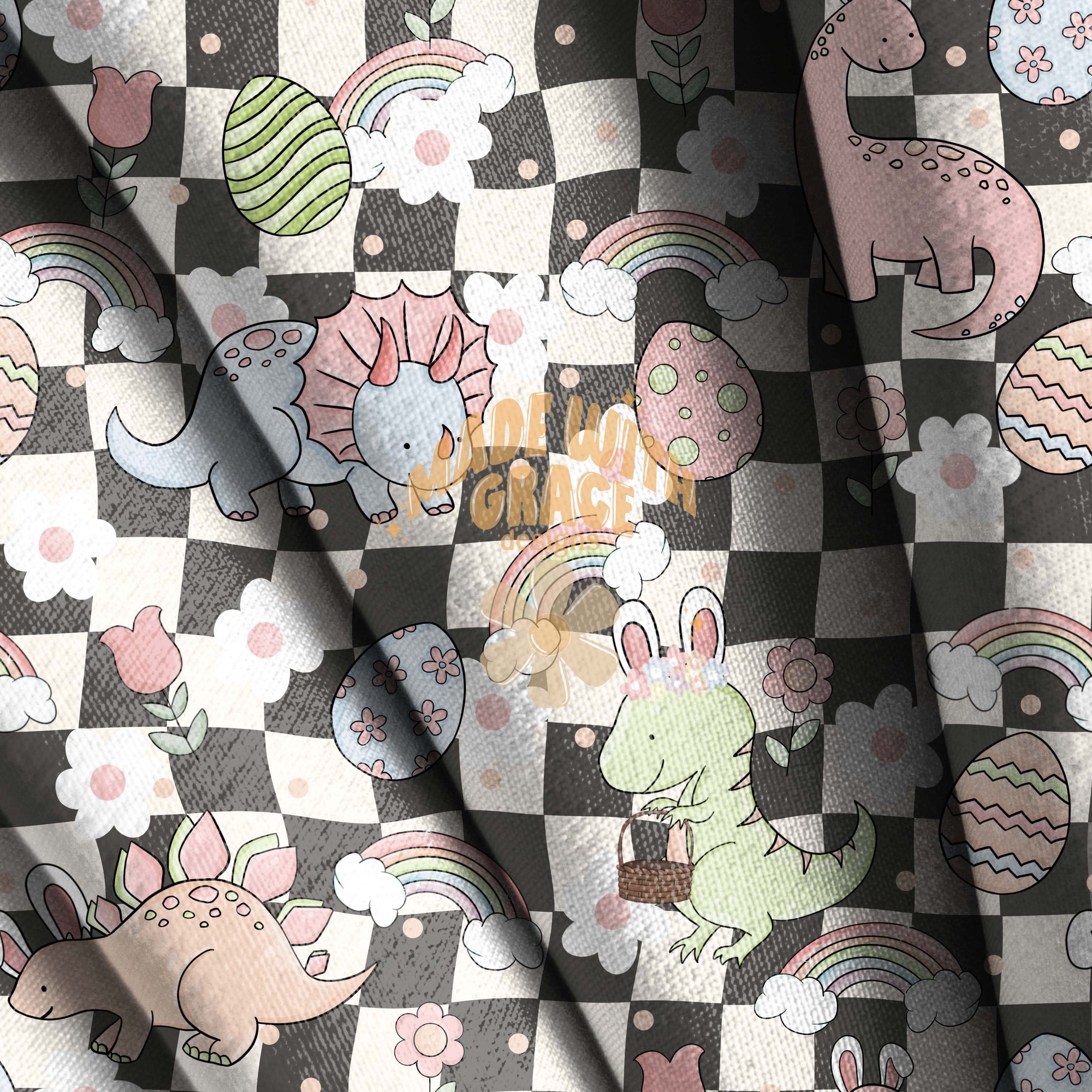Black and White Checkered Easter Girls